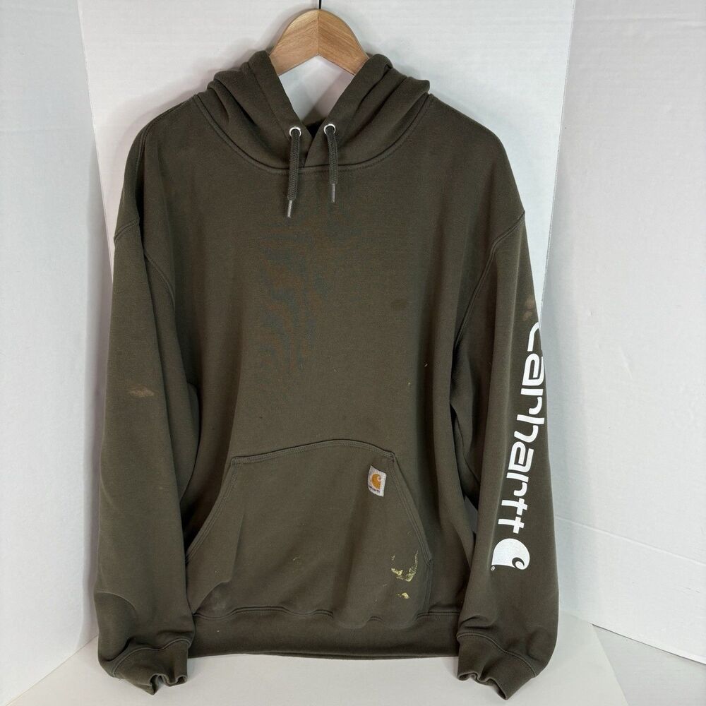 Carhartt Hoodie Sweatshirt, 2XL Original Fit, Dark Green, K288 316, Workwear